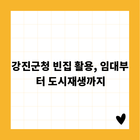강진군청 빈집 활용, 임대부터 도시재생까지