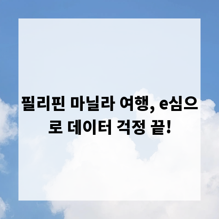 필리핀 마닐라 여행, e심으로 데이터 걱정 끝!