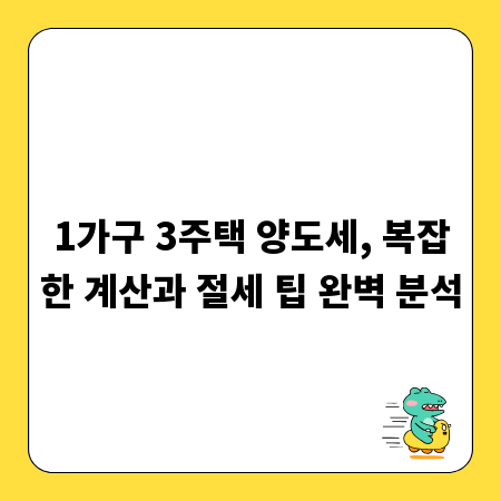 1가구 3주택 양도세, 복잡한 계산과 절세 팁 완벽 분석