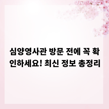 심양영사관 방문 전에 꼭 확인하세요! 최신 정보 총정리