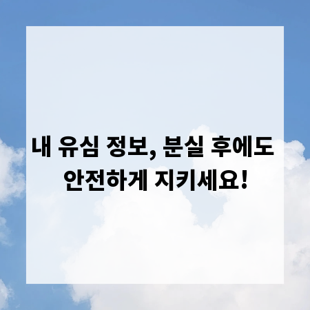 내 유심 정보, 분실 후에도 안전하게 지키세요!