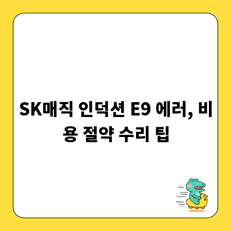 SK매직 인덕션 E9 에러, 비용 절약 수리 팁