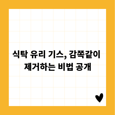 식탁 유리 기스, 감쪽같이 제거하는 비법 공개