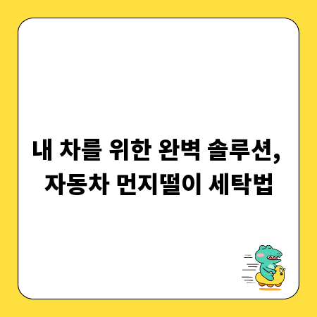 내 차를 위한 완벽 솔루션, 자동차 먼지떨이 세탁법