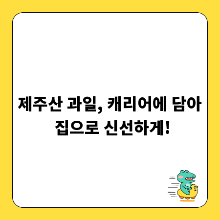 제주산 과일, 캐리어에 담아 집으로 신선하게!