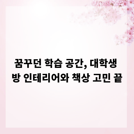 꿈꾸던 학습 공간, 대학생 방 인테리어와 책상 고민 끝