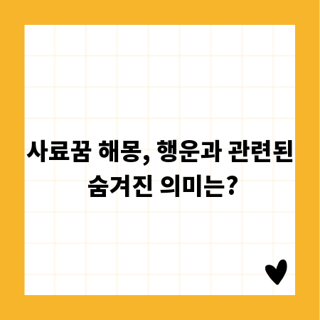 사료꿈 해몽, 행운과 관련된 숨겨진 의미는?