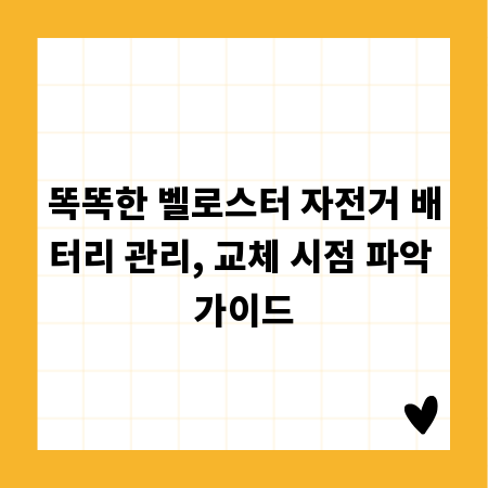 똑똑한 벨로스터 자전거 배터리 관리, 교체 시점 파악 가이드