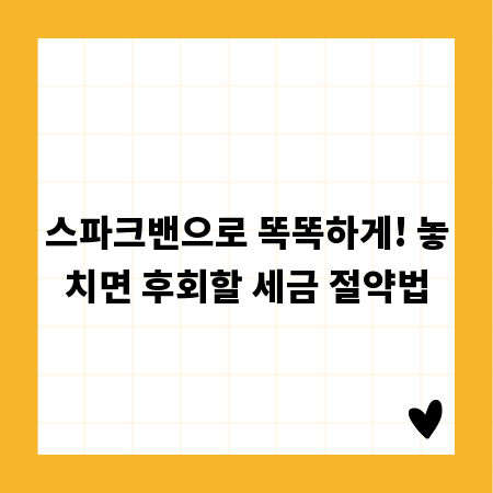 스파크밴으로 똑똑하게! 놓치면 후회할 세금 절약법