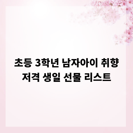 초등 3학년 남자아이 취향저격 생일 선물 리스트