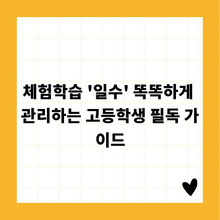 체험학습 '일수' 똑똑하게 관리하는 고등학생 필독 가이드