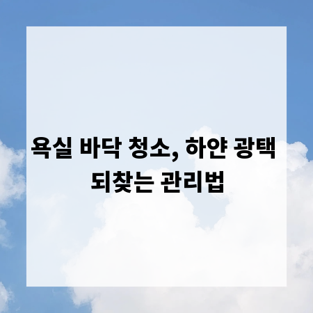 욕실 바닥 청소, 하얀 광택 되찾는 관리법