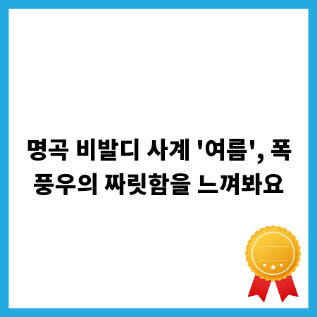 명곡 비발디 사계 '여름', 폭풍우의 짜릿함을 느껴봐요