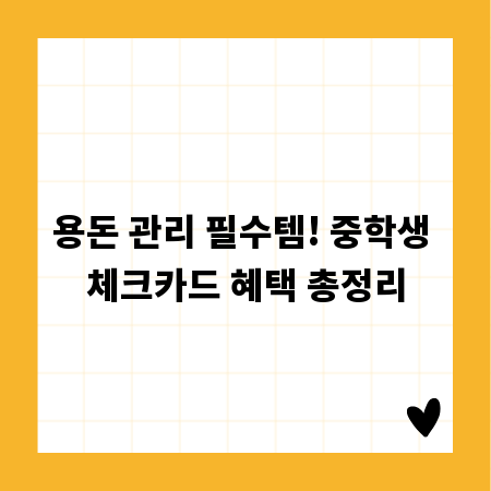용돈 관리 필수템! 중학생 체크카드 혜택 총정리