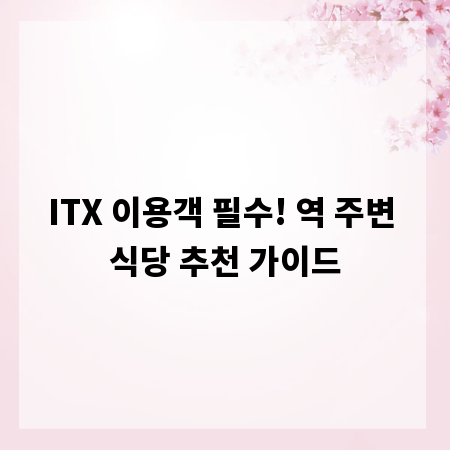 ITX 이용객 필수! 역 주변 식당 추천 가이드