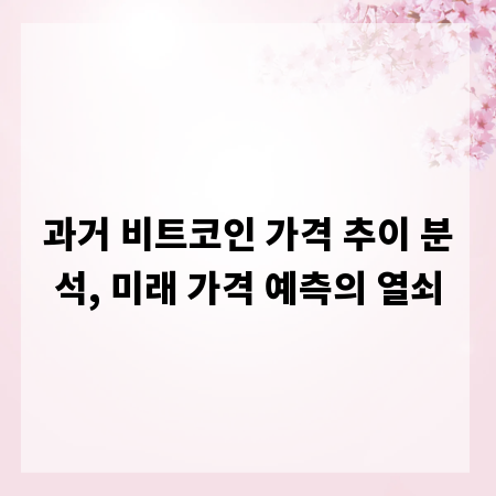 과거 비트코인 가격 추이 분석, 미래 가격 예측의 열쇠