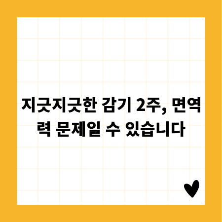 지긋지긋한 감기 2주, 면역력 문제일 수 있습니다