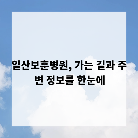 일산보훈병원, 가는 길과 주변 정보를 한눈에