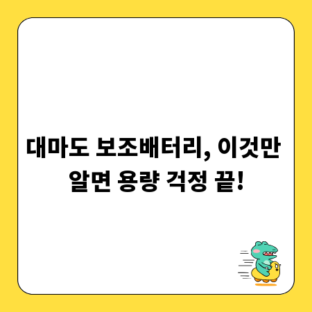 대마도 보조배터리, 이것만 알면 용량 걱정 끝!