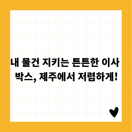 내 물건 지키는 튼튼한 이사 박스, 제주에서 저렴하게!