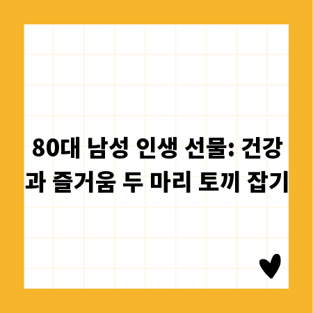 80대 남성 인생 선물: 건강과 즐거움 두 마리 토끼 잡기