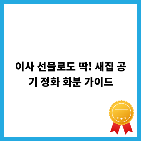 이사 선물로도 딱! 새집 공기 정화 화분 가이드
