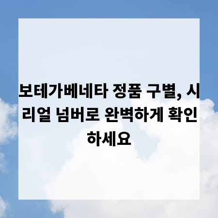 보테가베네타 정품 구별, 시리얼 넘버로 완벽하게 확인하세요