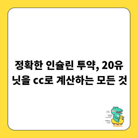 정확한 인슐린 투약, 20유닛을 cc로 계산하는 모든 것