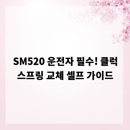 SM520 운전자 필수! 클럭스프링 교체 셀프 가이드