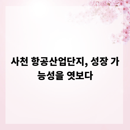 사천 항공산업단지, 성장 가능성을 엿보다