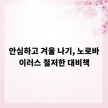 안심하고 겨울 나기, 노로바이러스 철저한 대비책