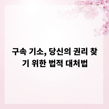 구속 기소, 당신의 권리 찾기 위한 법적 대처법