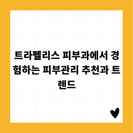 트라펠리스 피부과에서 경험하는 피부관리 추천과 트렌드