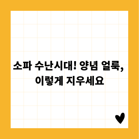소파 수난시대! 양념 얼룩, 이렇게 지우세요