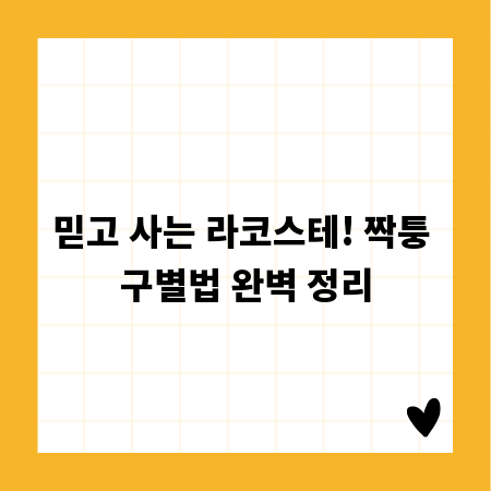 믿고 사는 라코스테! 짝퉁 구별법 완벽 정리