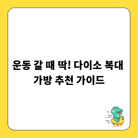 운동 갈 때 딱! 다이소 복대 가방 추천 가이드