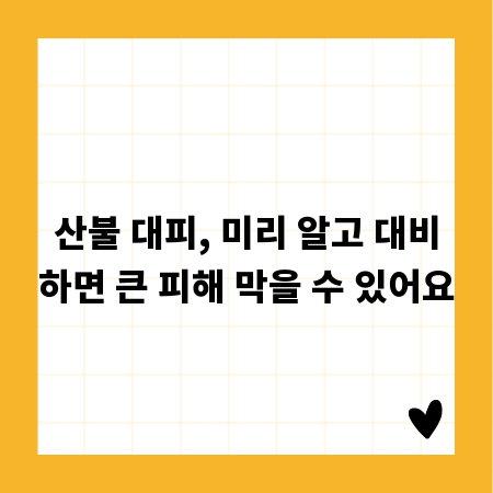 산불 대피, 미리 알고 대비하면 큰 피해 막을 수 있어요