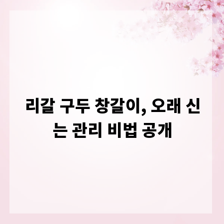 리갈 구두 창갈이, 오래 신는 관리 비법 공개
