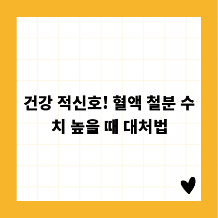 건강 적신호! 혈액 철분 수치 높을 때 대처법
