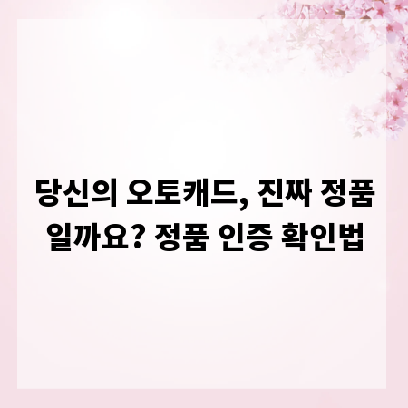 당신의 오토캐드, 진짜 정품일까요? 정품 인증 확인법