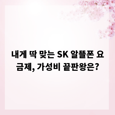 내게 딱 맞는 SK 알뜰폰 요금제, 가성비 끝판왕은?