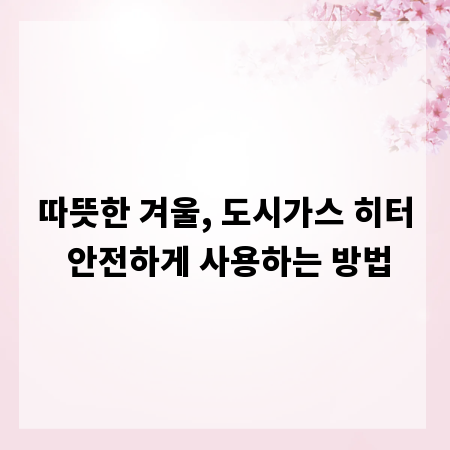 따뜻한 겨울, 도시가스 히터 안전하게 사용하는 방법