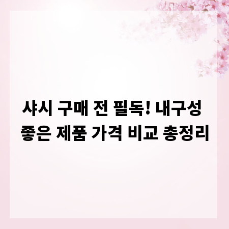 샤시 구매 전 필독! 내구성 좋은 제품 가격 비교 총정리