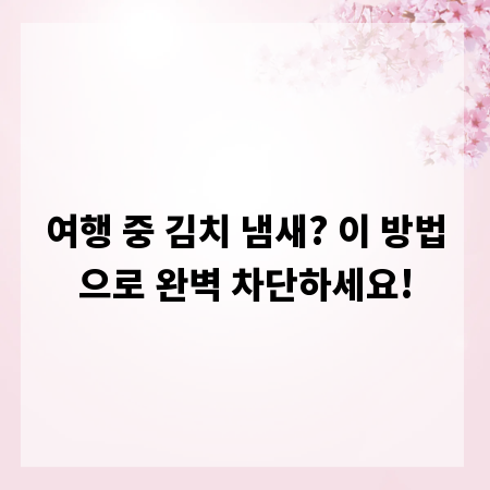 여행 중 김치 냄새? 이 방법으로 완벽 차단하세요!