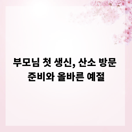 부모님 첫 생신, 산소 방문 준비와 올바른 예절