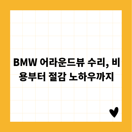 BMW 어라운드뷰 수리, 비용부터 절감 노하우까지